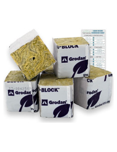 Bloques Mini de Rockwool Grodan 1.5" (3.81 cm) - Paquete 15