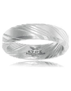 Anillo de Acero Damasco Metro Jewelry para Hombres - 8 mm - Talla 9 a 11