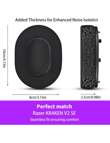 Almohadillas de Gel Mágico Jomwag para Razer Kraken V2 SE