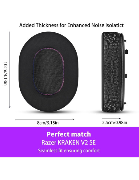 Almohadillas de Gel Mágico Jomwag para Razer Kraken V2 SE