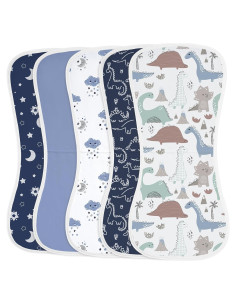 Toallas de Eructo para Bebés Yoofoss 100% Algodón Orgánico 5 Pzas