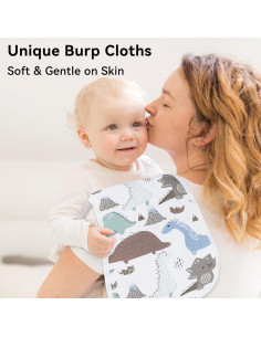 Toallas de Eructo para Bebés Yoofoss 100% Algodón Orgánico 5 Pzas 2
