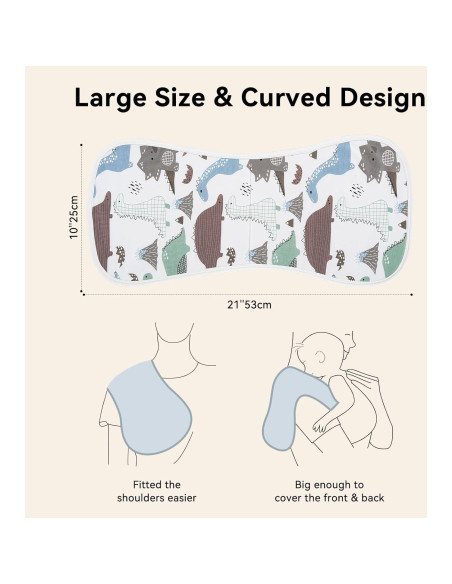 Toallas de Eructo para Bebés Yoofoss 100% Algodón Orgánico 5 Pzas