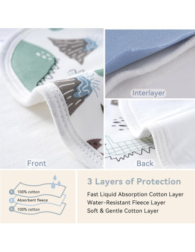 Toallas de Eructo para Bebés Yoofoss 100% Algodón Orgánico 5 Pzas