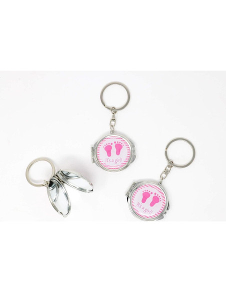 12 Espejos Compactos Llavero Baby Shower AmoreCreations