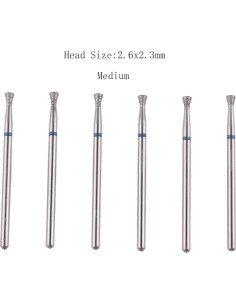 Conjunto de 6 Brocas de Uñas MZCMSL Diamante 3/32 Mediana 2