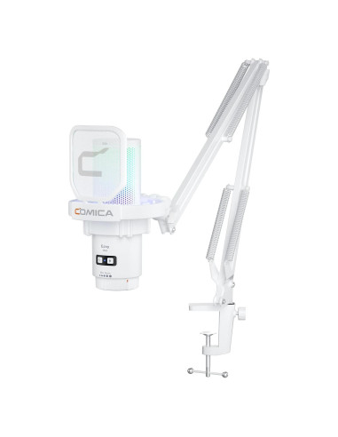 Micrófono USB COMICA Uni A-Cableado para PC y Gaming - Blanco