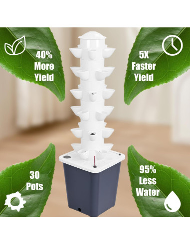 Sistema de Cultivo Hidropónico KANQIDKG Torre Vertical 30 Plantas