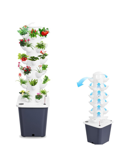 Torre Hidropónica Vertical GIFZES 30 Plantas 10L Riego Automático