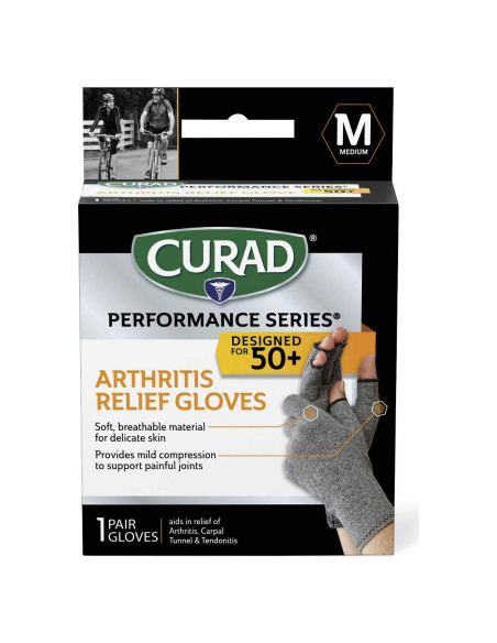 Guantes Curad CURSR19400MDH para Alivio de Artritis - 1 Par Mediano