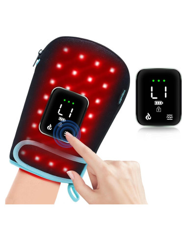 Guantes Terapia Luz Roja 100 LEDs Inalámbricos 660nm 850nm