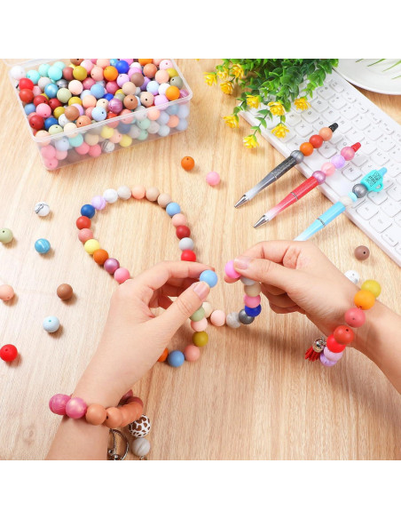 Lyrow 500 Perlas de Silicona Coloridas 15 mm para Manualidades