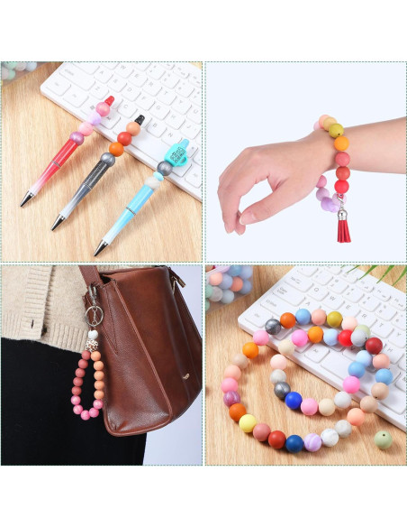 Lyrow 500 Perlas de Silicona Coloridas 15 mm para Manualidades