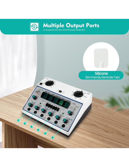 Máquina Estimuladora Eléctrica KWD-808I Acupuntura 6 Canales