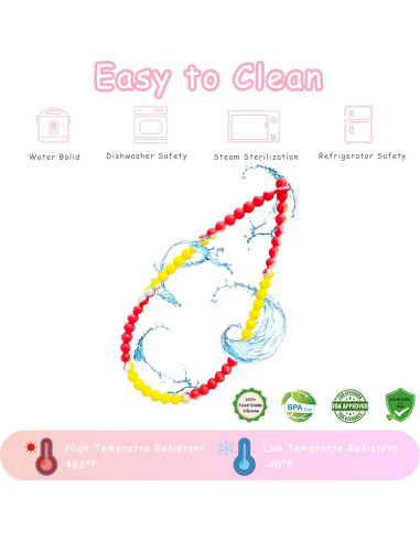 Collar de Dentición para Bebé Rojo - Silicona Grado Alimenticio