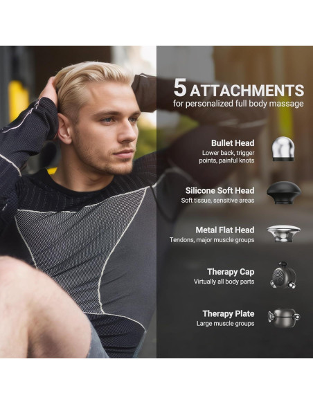 Pistola de Masaje Lite Pro - 6500 RPM, Alivio Muscular Portátil