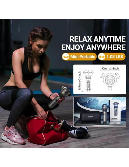 Pistola de Masaje Lite Pro - 6500 RPM, Alivio Muscular Portátil