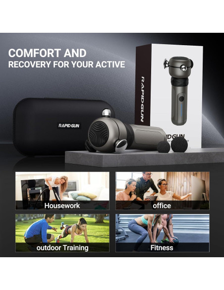 Pistola de Masaje Lite Pro - 6500 RPM, Alivio Muscular Portátil