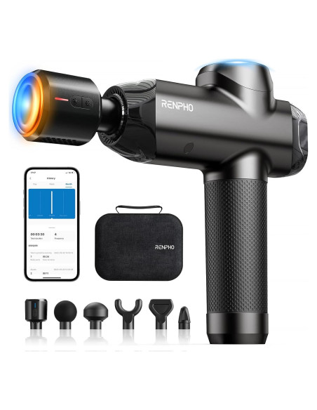 Pistola de Masaje RENPHO Power+ Thermacool Gris con Calor y Frío