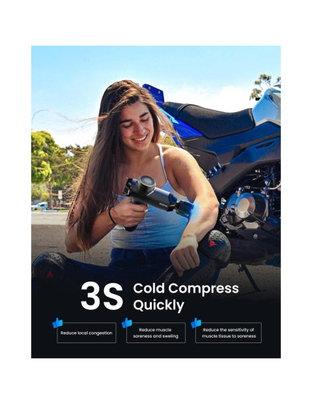 Pistola de Masaje RENPHO Power+ Thermacool Gris con Calor y Frío