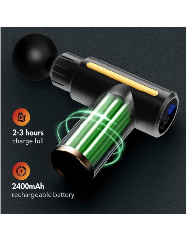 Mini Pistola de Masaje Muscular HaoYiShang 3200 RPM Silenciosa