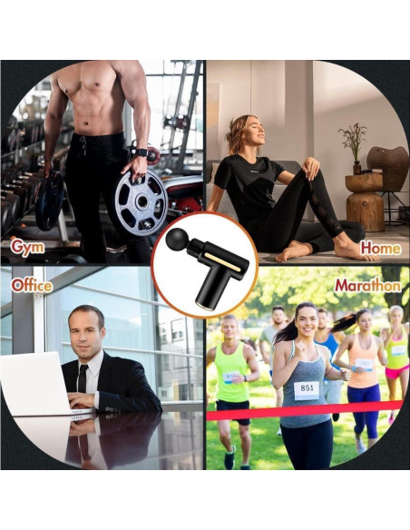 Mini Pistola de Masaje Muscular HaoYiShang 3200 RPM Silenciosa