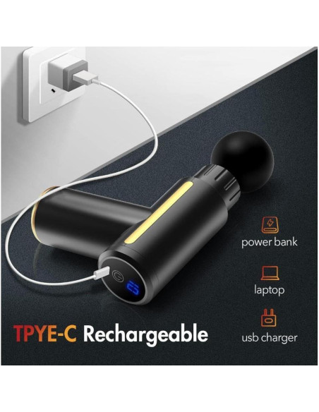 Mini Pistola de Masaje Muscular HaoYiShang 3200 RPM Silenciosa