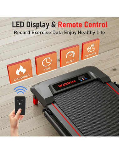Caminadora Plegable WalkDate con Inclinación y Control Remoto