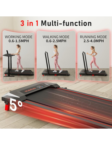 Caminadora Plegable WalkDate con Inclinación y Control Remoto