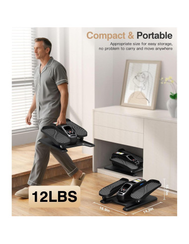 Medilax Máquina Elíptica de Escritorio Portátil 12 Niveles