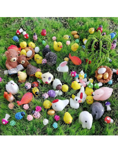 101 Piezas Animales Miniatura JKanruh para Jardín de Hadas 2