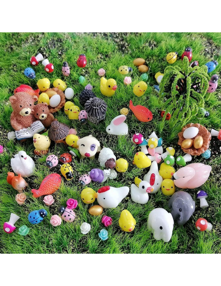 101 Piezas Animales Miniatura JKanruh para Jardín de Hadas