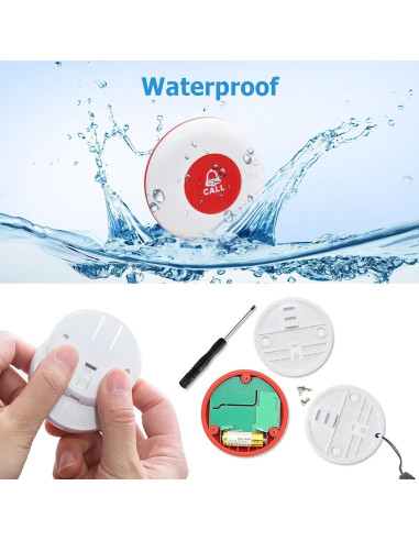 Botón de Llamada Inalámbrico SanJie con 2 Botones de Emergencia