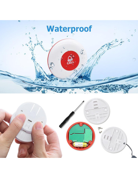 Botón de Llamada Inalámbrico SanJie con 2 Botones de Emergencia