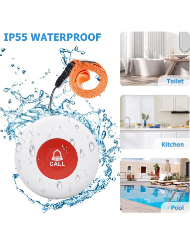 Botón de Llamada Inalámbrico SanJie con 2 Botones de Emergencia