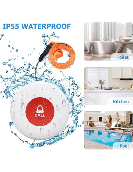 Botón de Llamada Inalámbrico SanJie con 2 Botones de Emergencia