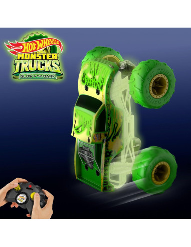 Juguete RC Hot Wheels Monster Trucks Gunkster 1:15 Brilla en la Oscuridad