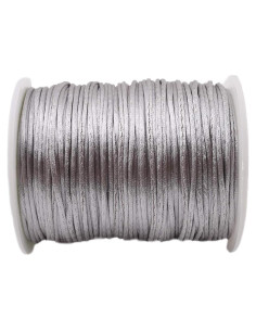 Cuerda de Nylon Satinada Promise Babe 75m Gris 1mm para Joyería
