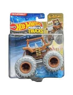 Hot Wheels Monster Trucks El Flintmobile 1:64 Diecast con Coche Aplastable