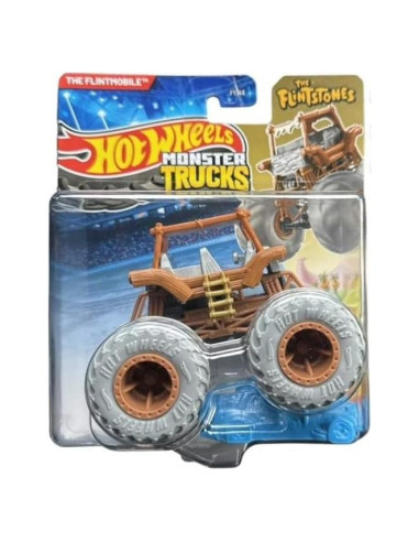 Hot Wheels Monster Trucks El Flintmobile 1:64 Diecast con Coche Aplastable