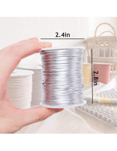Cuerda de Nylon Satinada Promise Babe 75m Gris 1mm para Joyería 2
