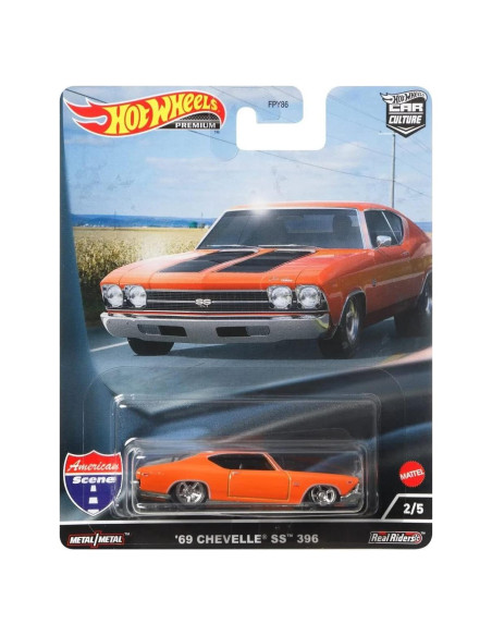 Hot Wheels Premium 1969 Chevy Chevelle SS 396 Naranja