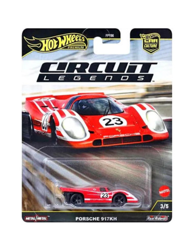 Set de Carreras Die-Cast Hot Wheels 5 Vehículos Porsche Ferrari Ford Subaru 1:64