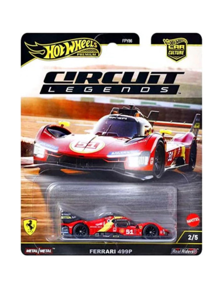 Set de Carreras Die-Cast Hot Wheels 5 Vehículos Porsche Ferrari Ford Subaru 1:64