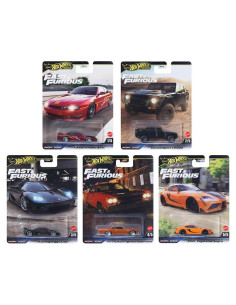 Set de 5 coches a escala 1:64 Hot Wheels Fast & Furious
