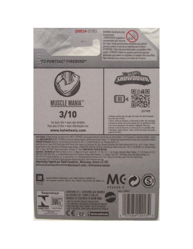 Hot Wheels Muscle Mania 2016 Pontiac Firebird Azul 1:64