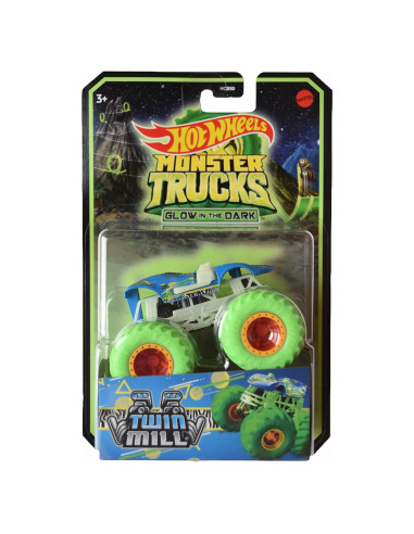 Hot Wheels Monster Trucks Twin Mill 1:64 Brilla en la Oscuridad