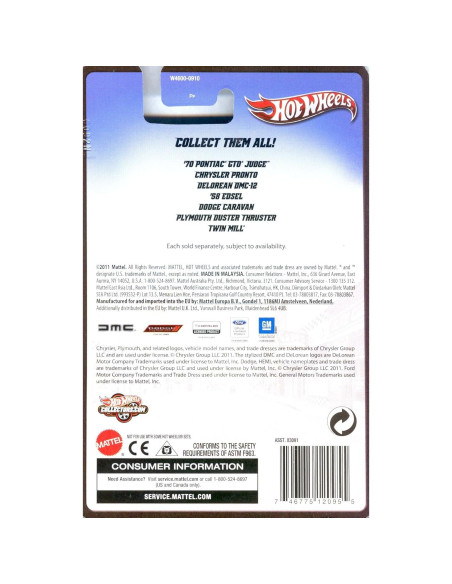 Hot Wheels DMC-12 DeLorean 1:64 Mattel - Auto Coleccionable