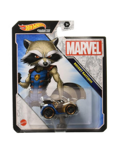 Hot Wheels Coches Marvel Rocket 1:64 Detalles Auténticos