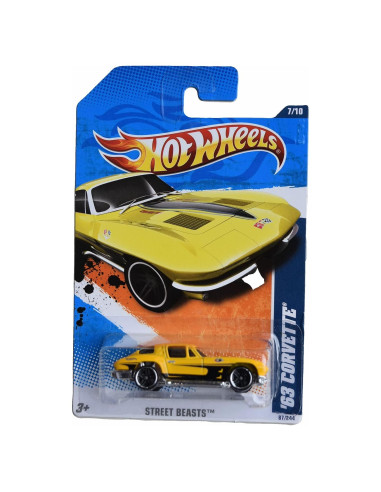 Hot Wheels Corvette '63 Escala 1:64 Mattel Bestias de la Calle